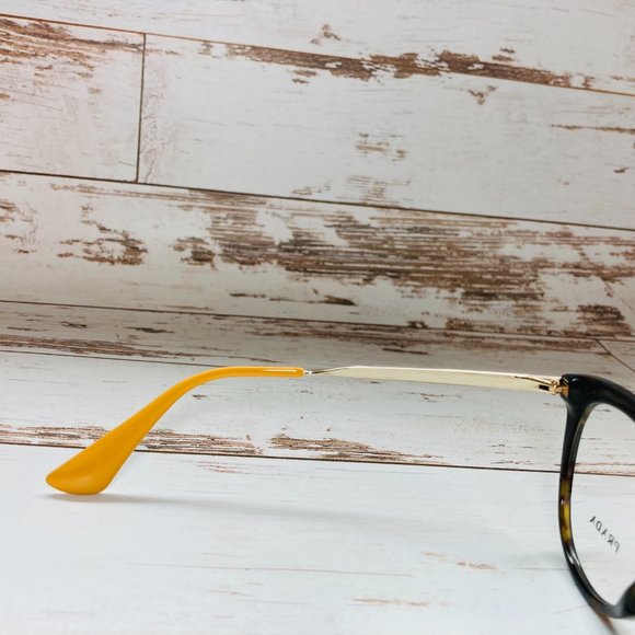 Prada Oval Brown Tortoise Gold Eyeglasses Glasses Frames NWOT - Picture 5 of 12